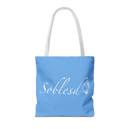 Light Blue Cursive SoBlesd Tote Bag