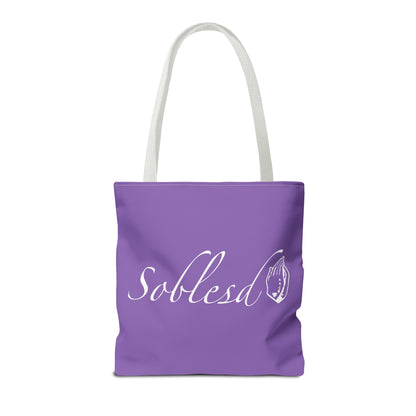 Purple Cursive SoBlesd Tote Bag