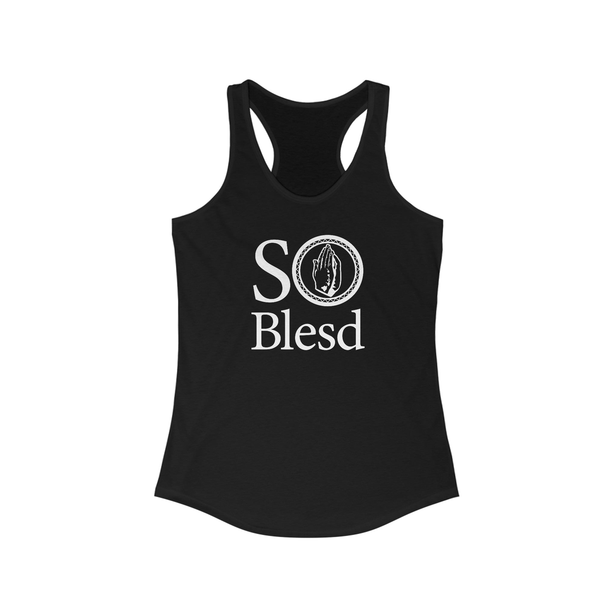 Stacked Logo Racerback Tank – So Blesd