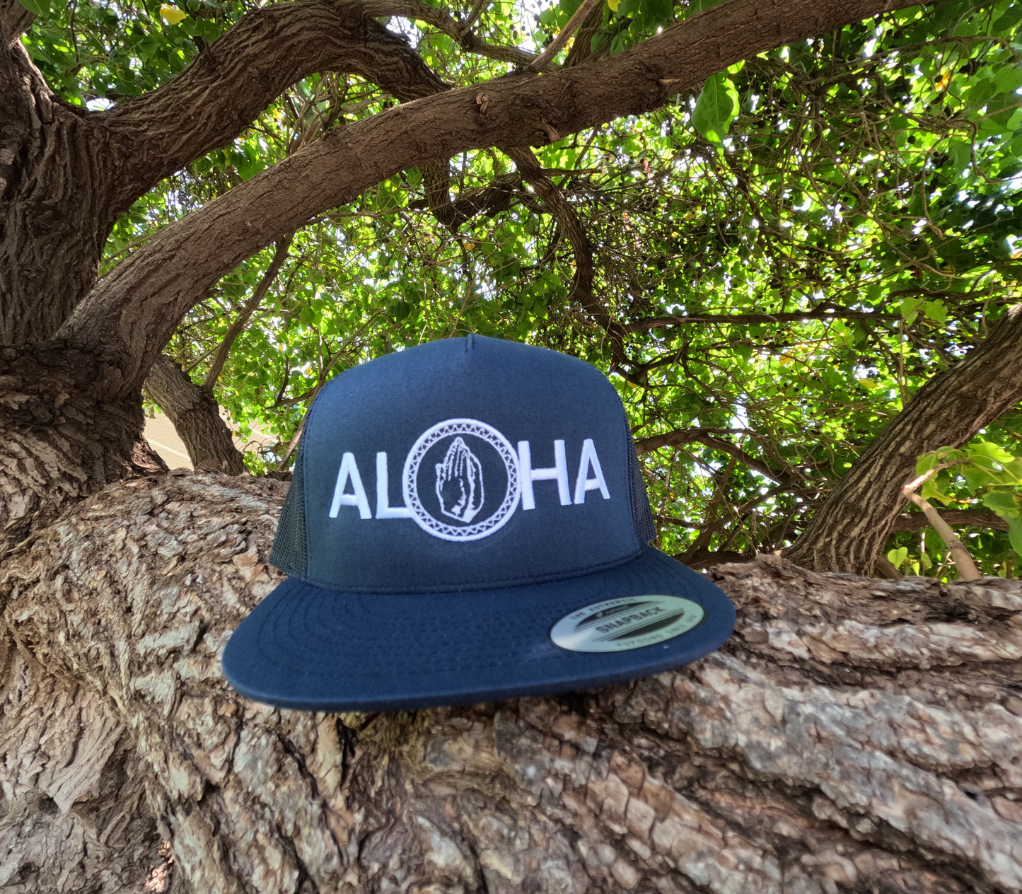 Dark Blue Aloha Embroidered Hat