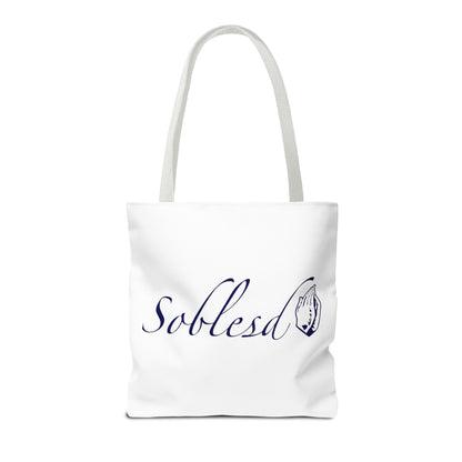 White Cursive SoBlesd Tote Bag