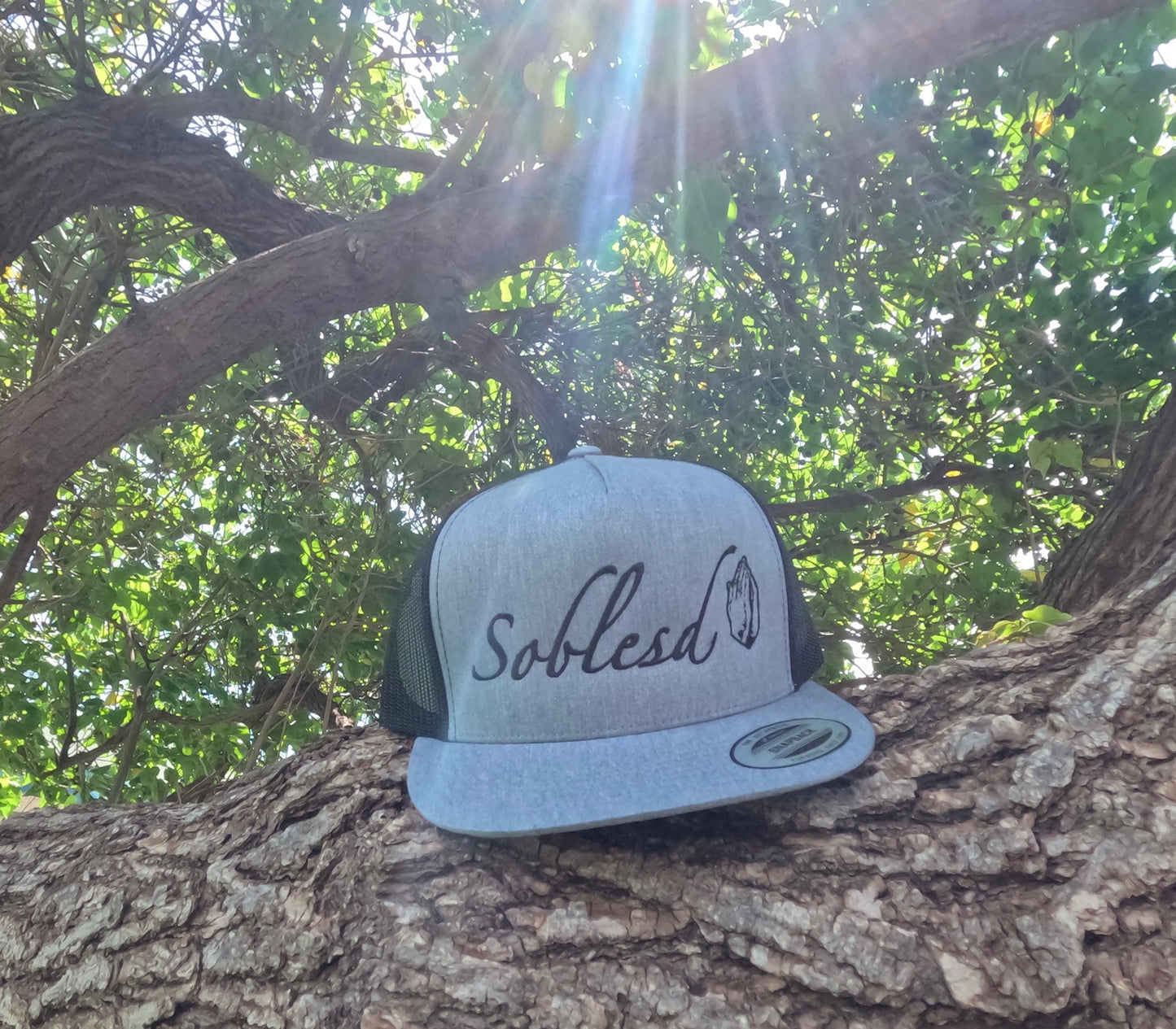 Black & Grey SoBlesd Embroidered Hat